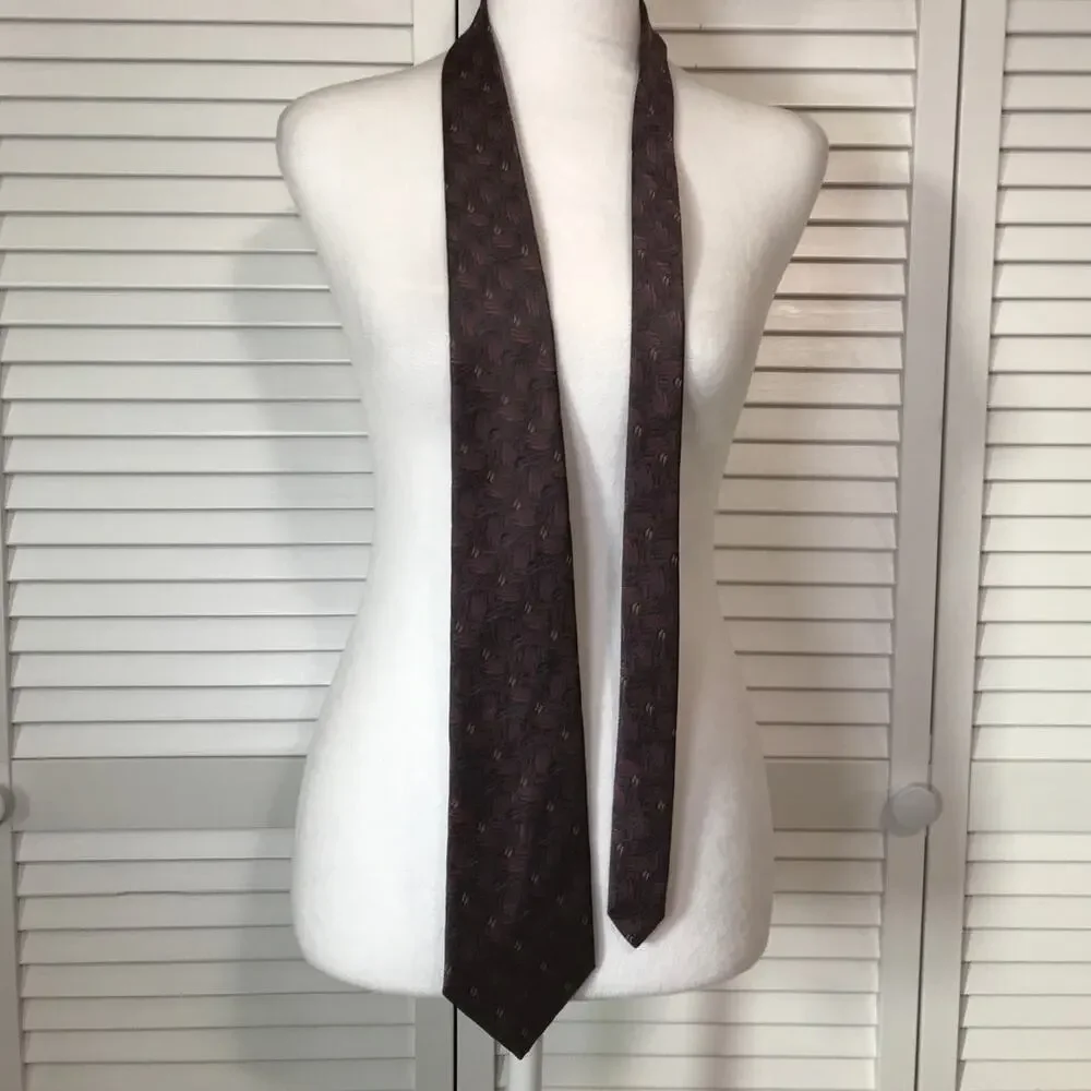 Vtg American Edition Retro Whimsigoth Textured Geometric Wide Necktie Men 56”
